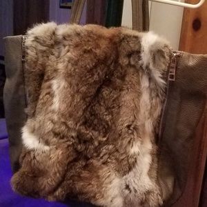 Real rabbit fur tote